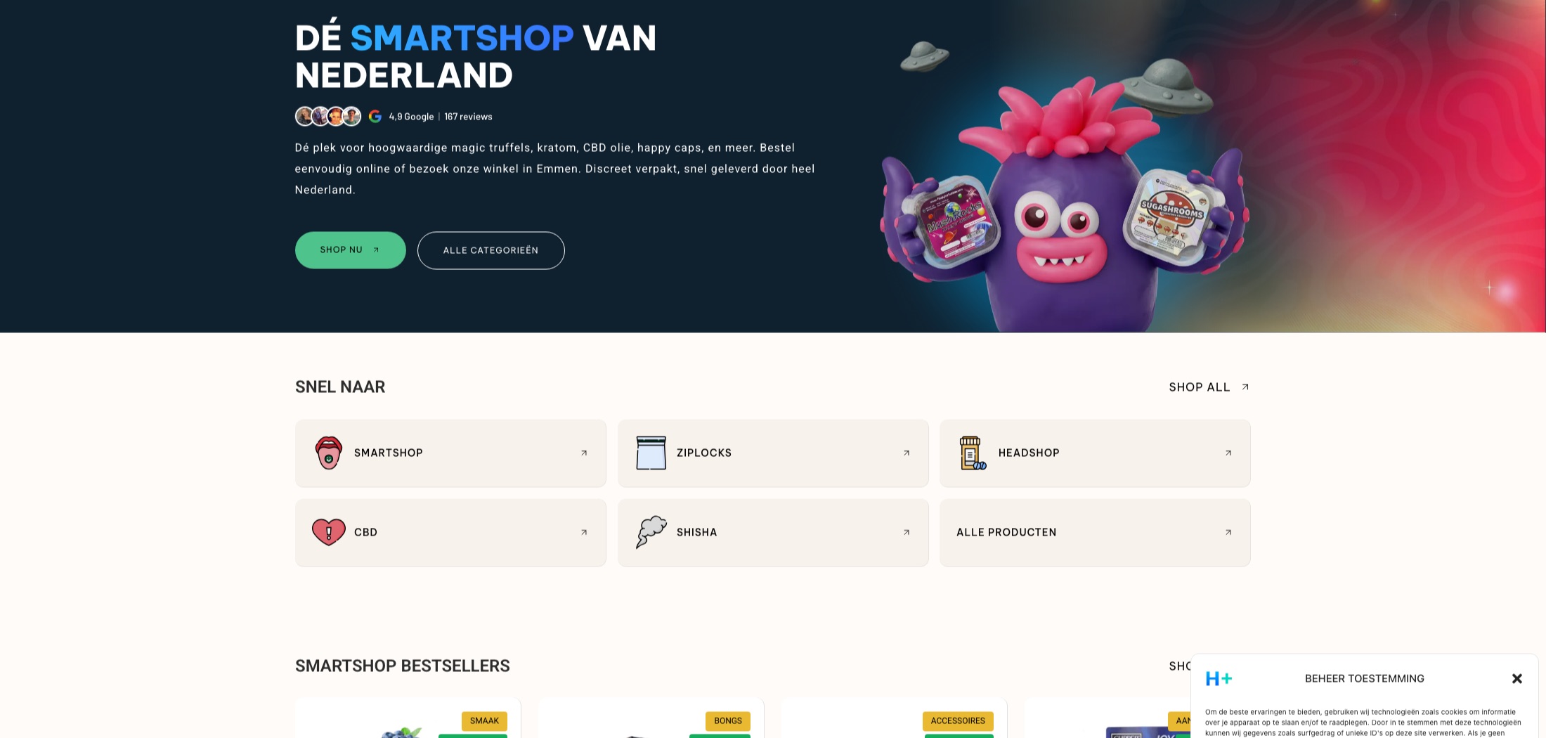 Webshop van Hollands Hoop, gebouwd door Warmweb
